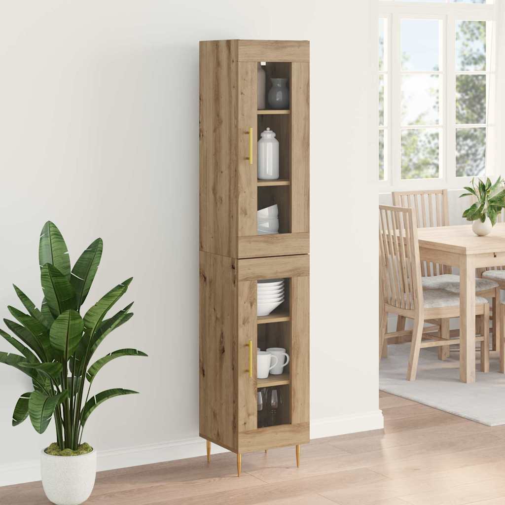 Highboard 2 stk. Artisan-Eiche 34,5 x 34 x 180 cm Holzwerkstoff