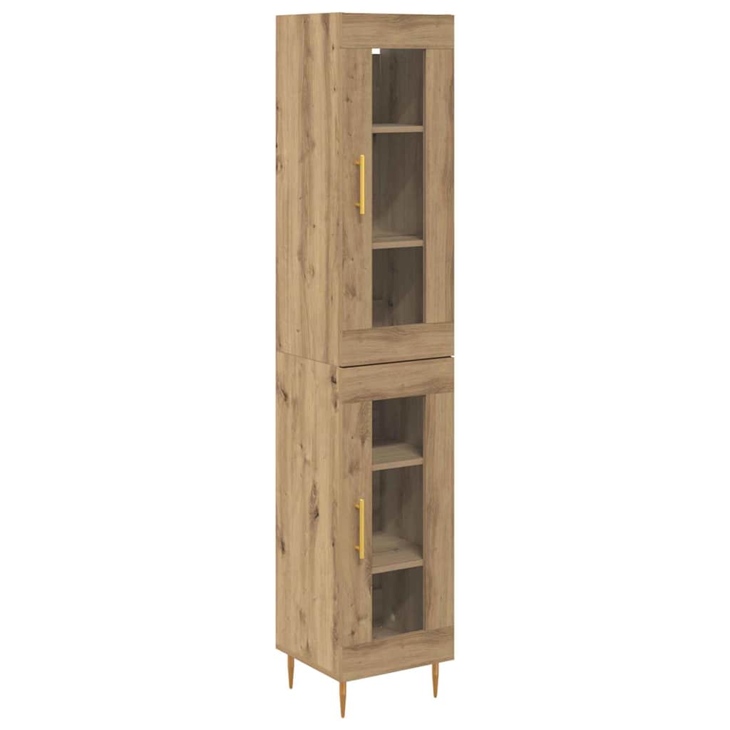 Highboard 2 stk. Artisan-Eiche 34,5 x 34 x 180 cm Holzwerkstoff