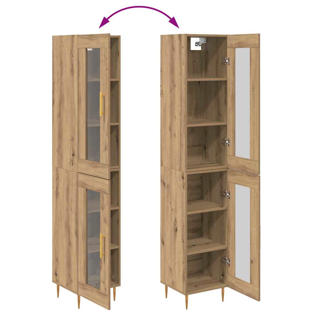 Highboard 2 stk. Artisan-Eiche 34,5 x 34 x 180 cm Holzwerkstoff