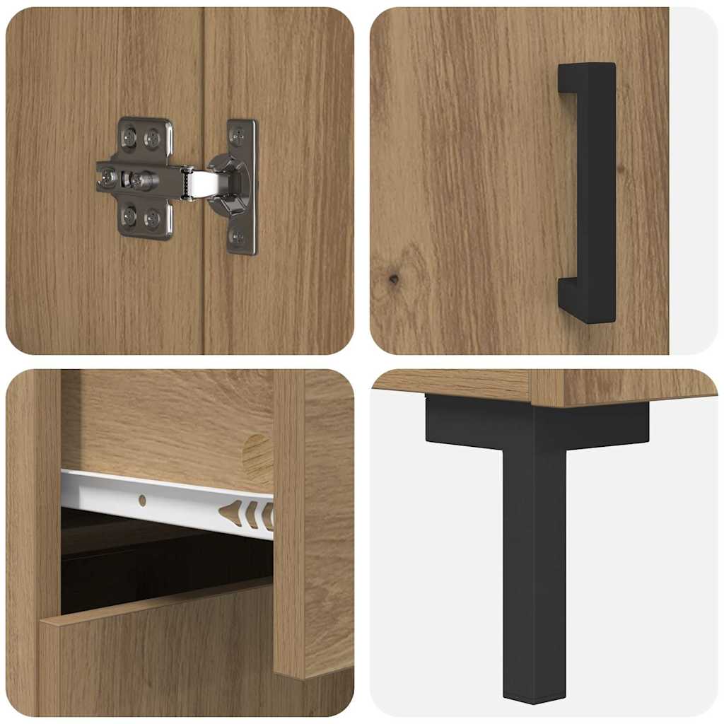Highboard 2 stk. Artisan-Eiche 69,5 x 34 x 180 cm Holzwerkstoff