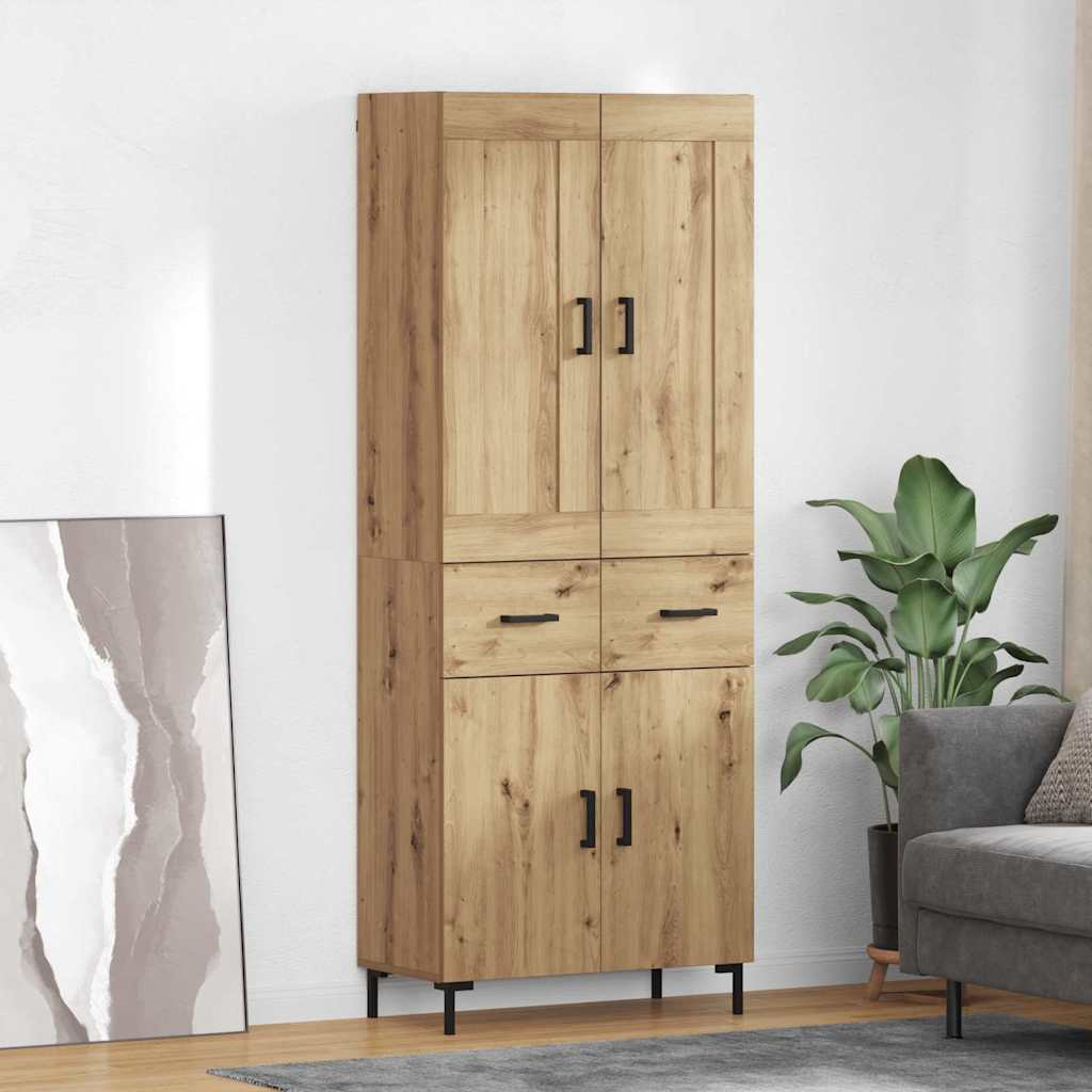 Highboard 2 stk. Artisan-Eiche 69,5 x 34 x 180 cm Holzwerkstoff