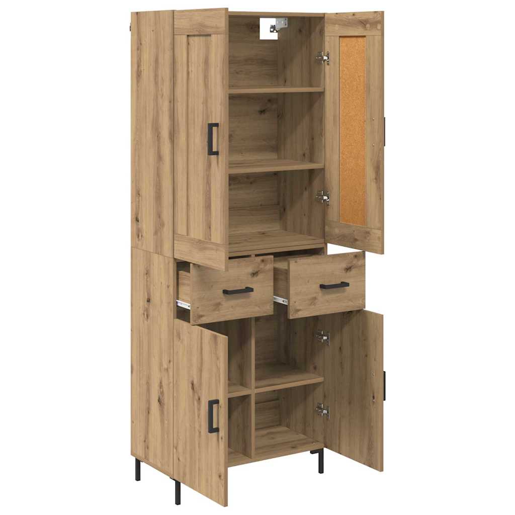 Highboard 2 stk. Artisan-Eiche 69,5 x 34 x 180 cm Holzwerkstoff