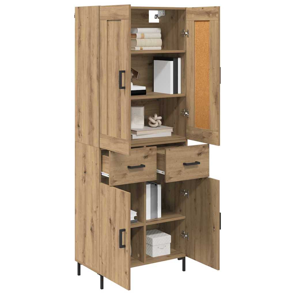 Highboard 2 stk. Artisan-Eiche 69,5 x 34 x 180 cm Holzwerkstoff
