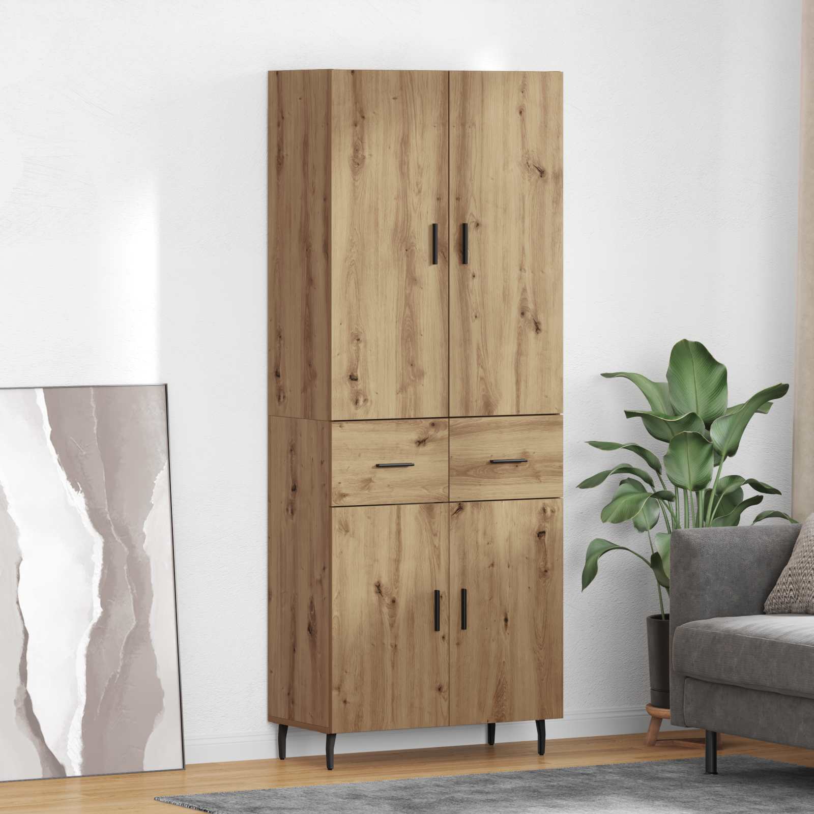 Highboard 2 pcs Artisan-Eiche 69,5 x 34 x 180 cm Holzwerkstoff