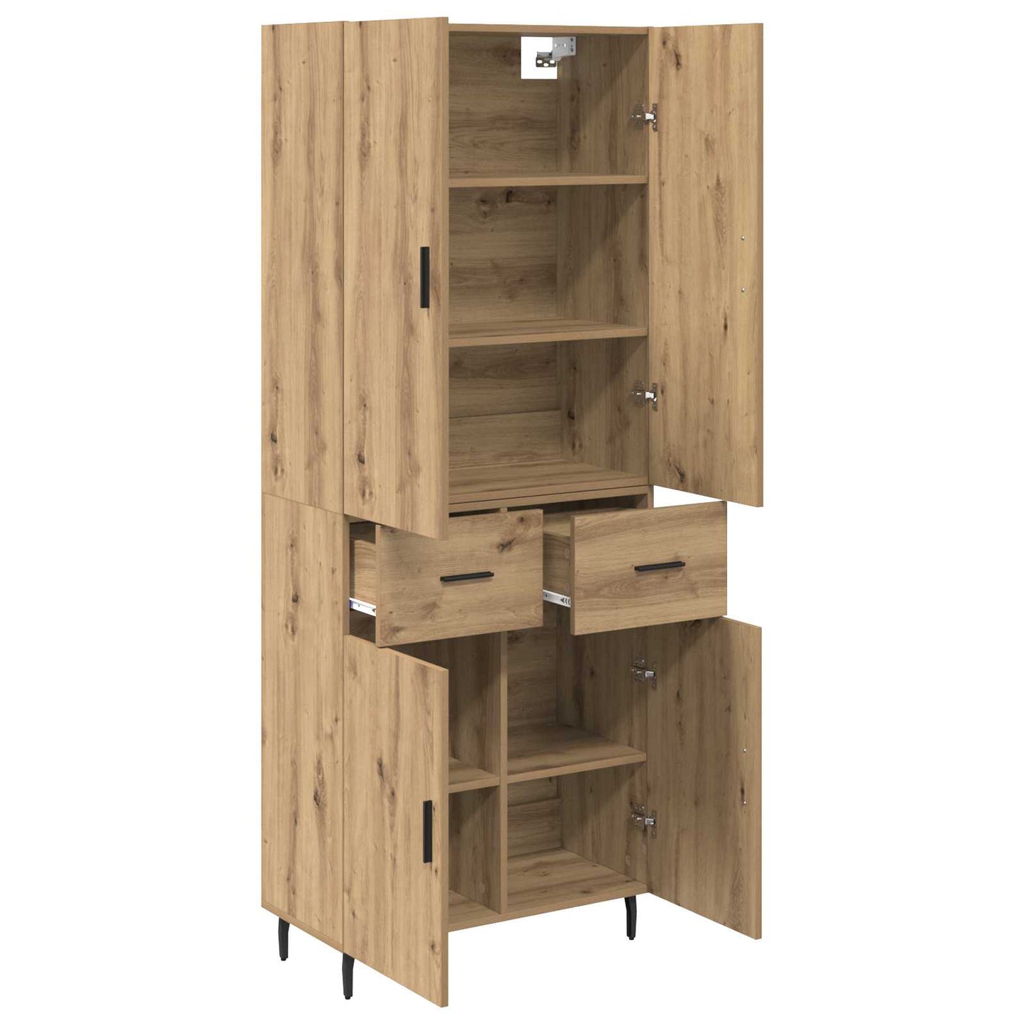 Highboard 2 pcs Artisan-Eiche 69,5 x 34 x 180 cm Holzwerkstoff
