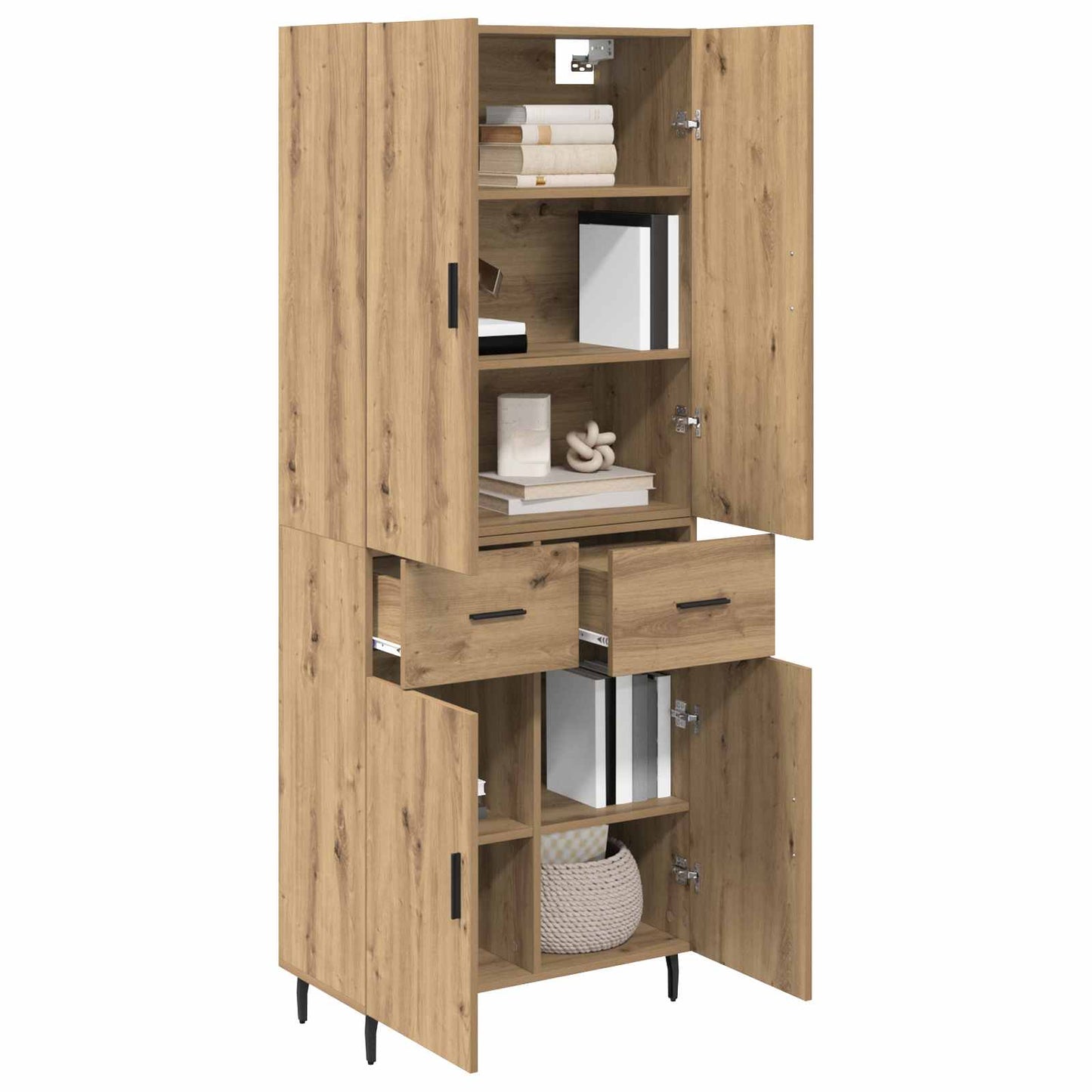 Highboard 2 pcs Artisan-Eiche 69,5 x 34 x 180 cm Holzwerkstoff