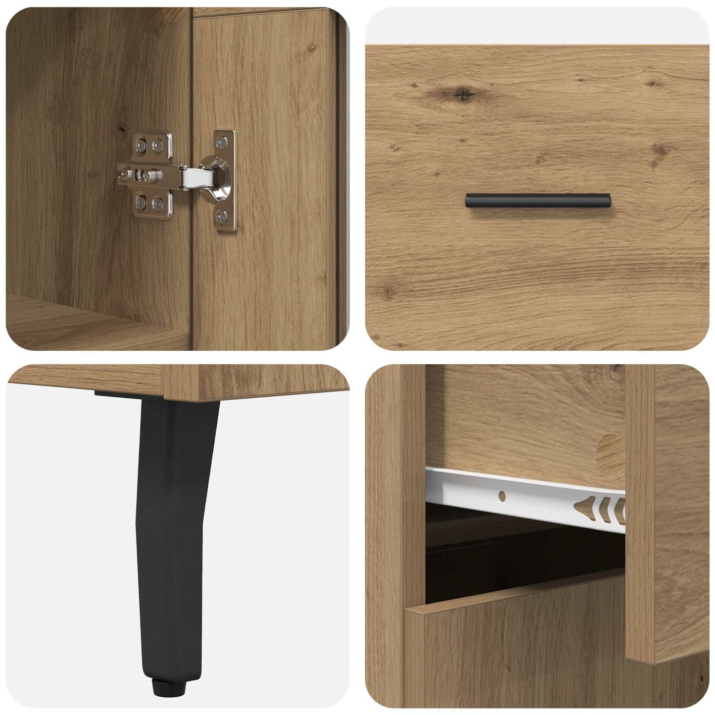 Highboard 2 stk. Artisan-Eiche 69,5 x 34 x 180 cm Holzwerkstoff