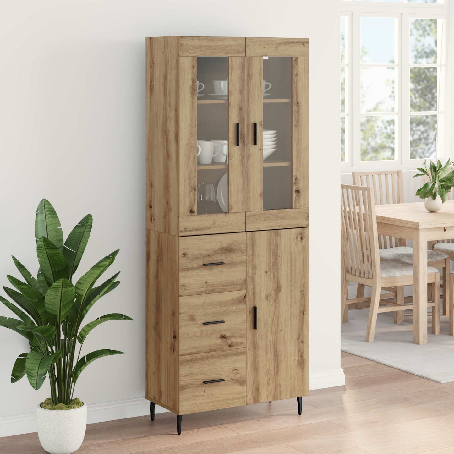 Highboard 2 stk. Artisan-Eiche 69,5 x 34 x 180 cm Holzwerkstoff