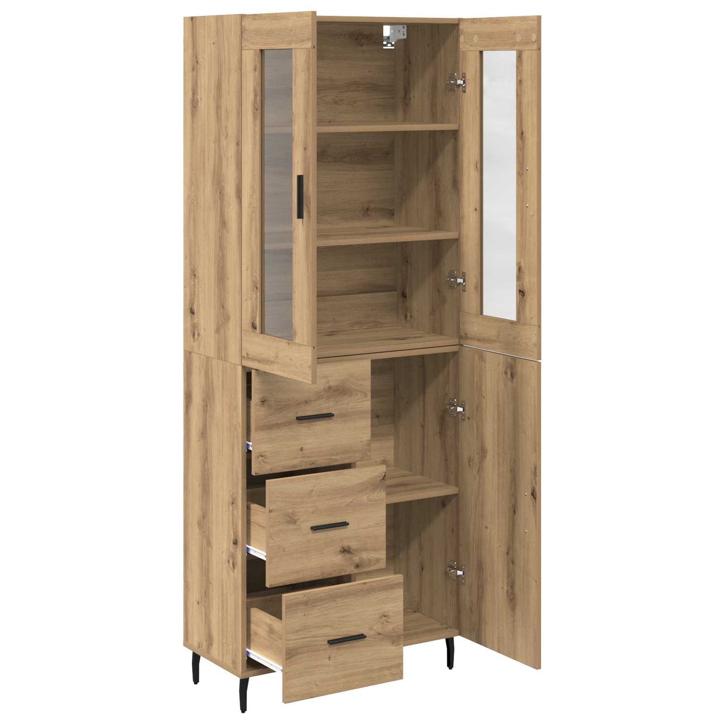 Highboard 2 stk. Artisan-Eiche 69,5 x 34 x 180 cm Holzwerkstoff