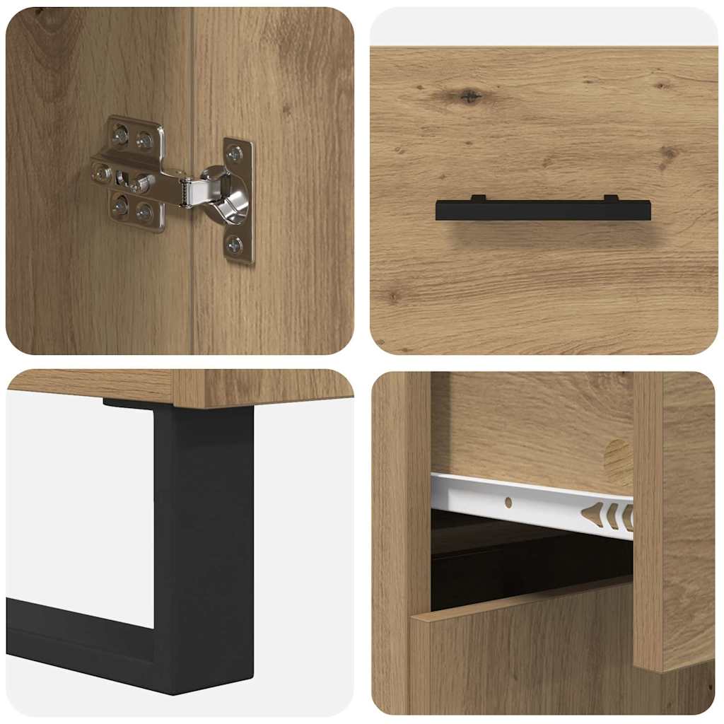 Highboard 2 stk. Artisan-Eiche 69,5 x 34 x 180 cm