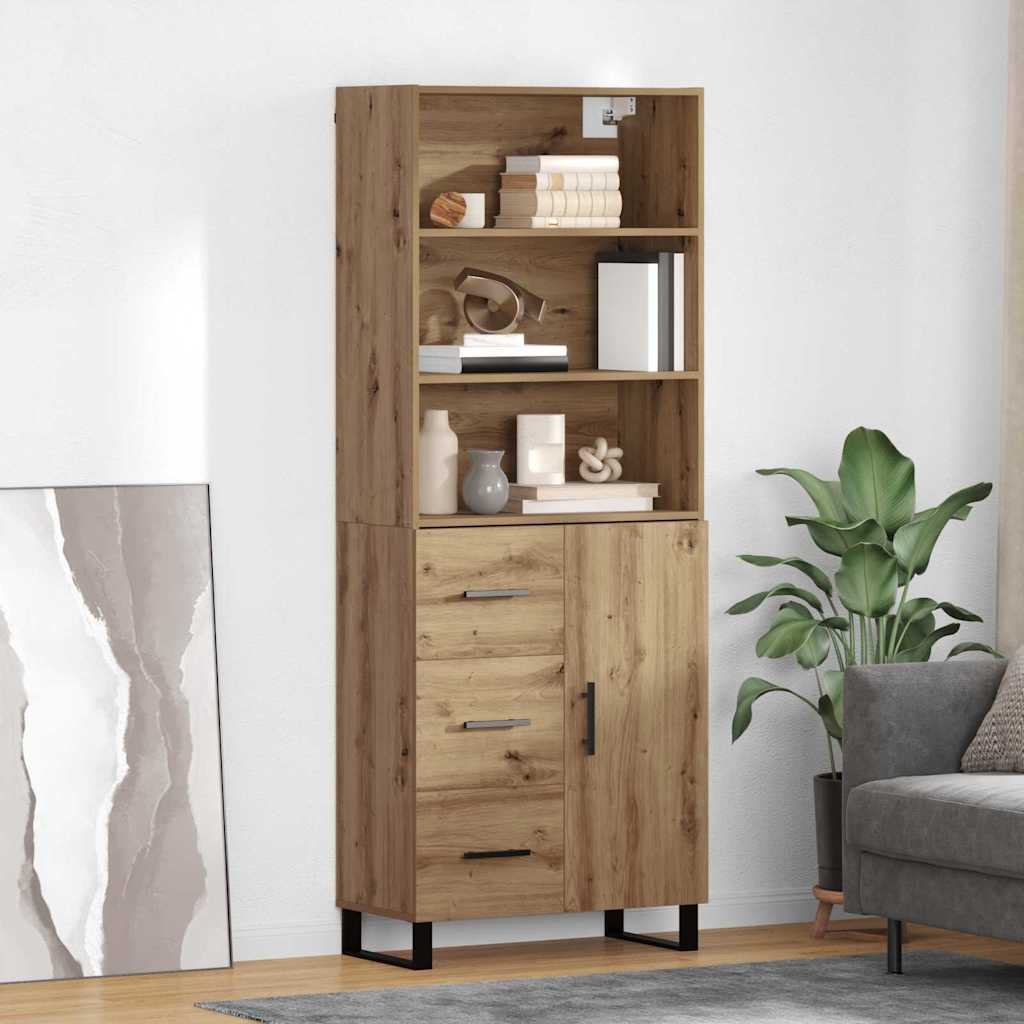 Highboard 2 stk. Artisan-Eiche 69,5 x 34 x 180 cm