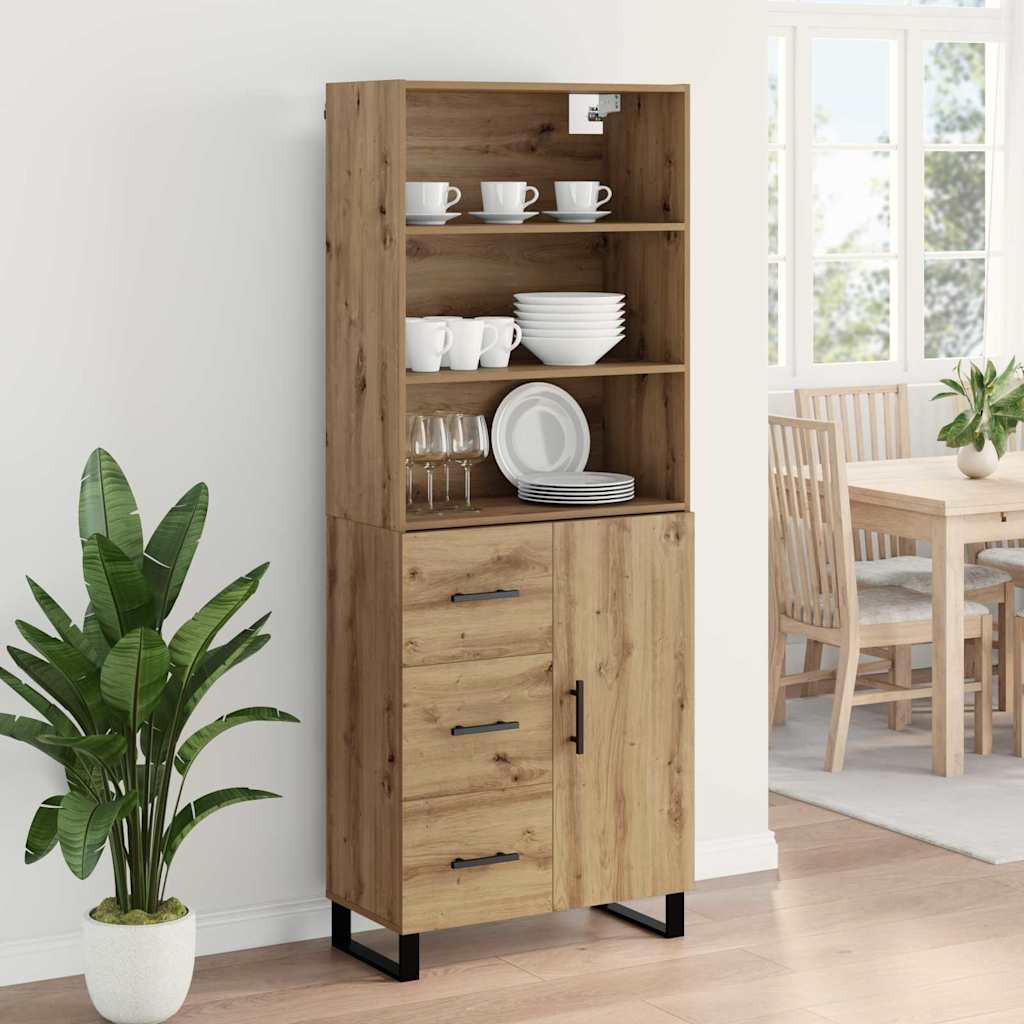 Highboard 2 stk. Artisan-Eiche 69,5 x 34 x 180 cm