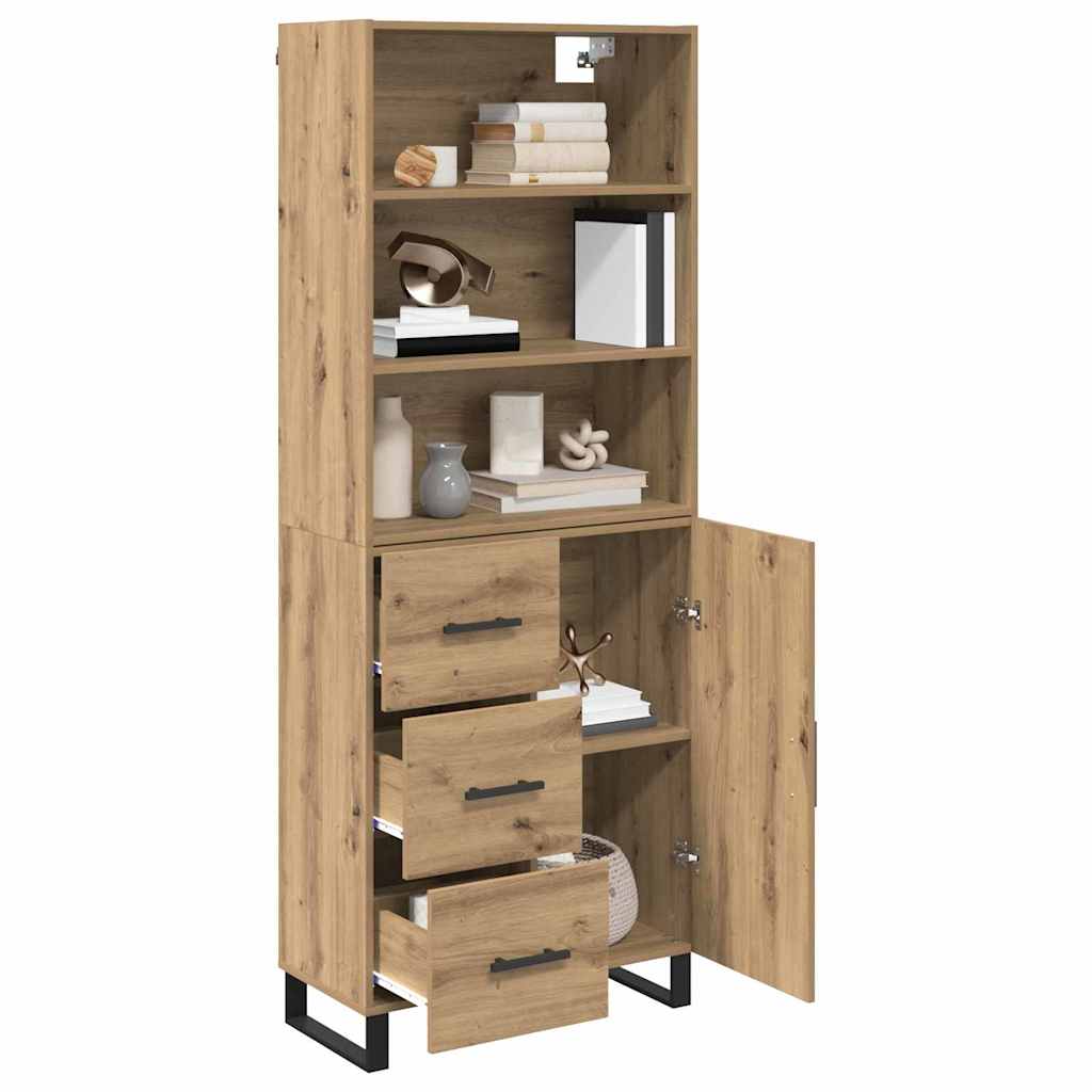 Highboard 2 stk. Artisan-Eiche 69,5 x 34 x 180 cm