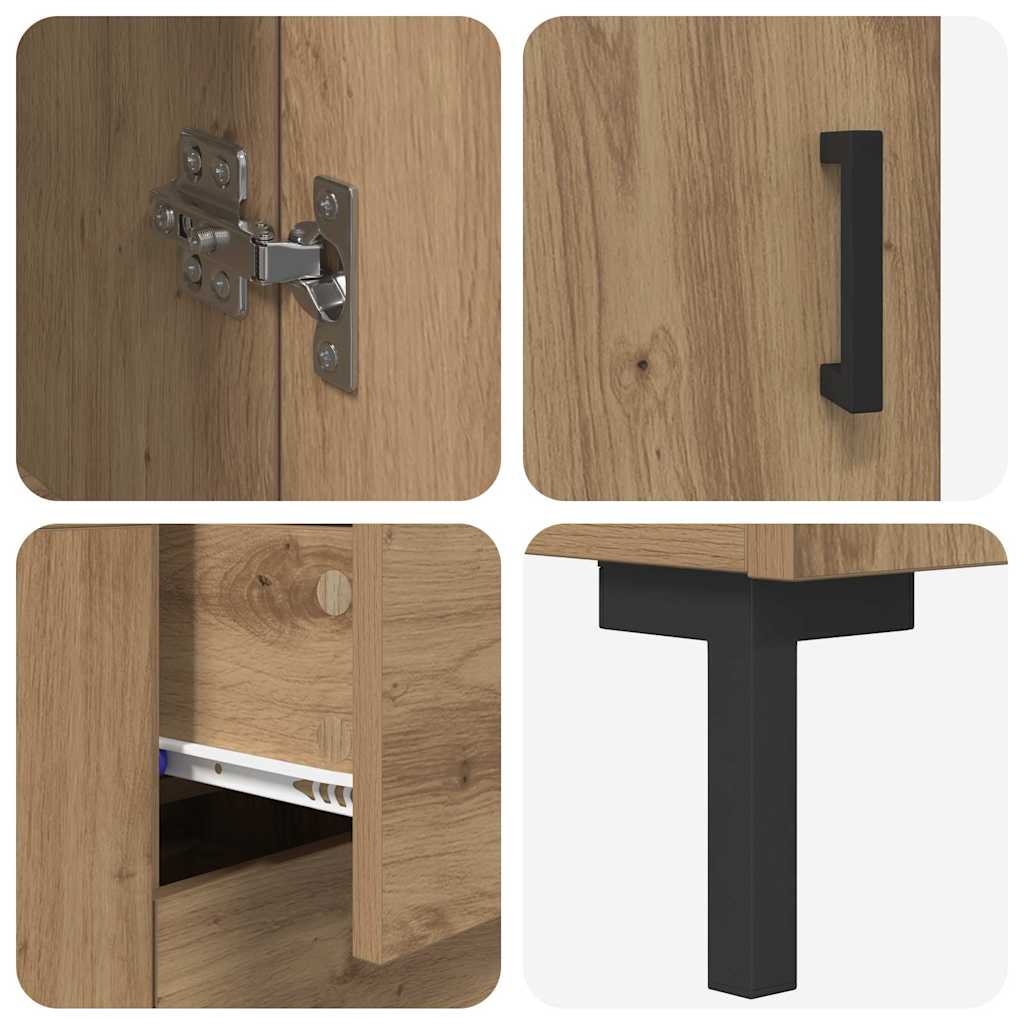 Highboard 2 stk. Artisan-Eiche 69,5 x 34 x 180 cm Holzwerkstoff