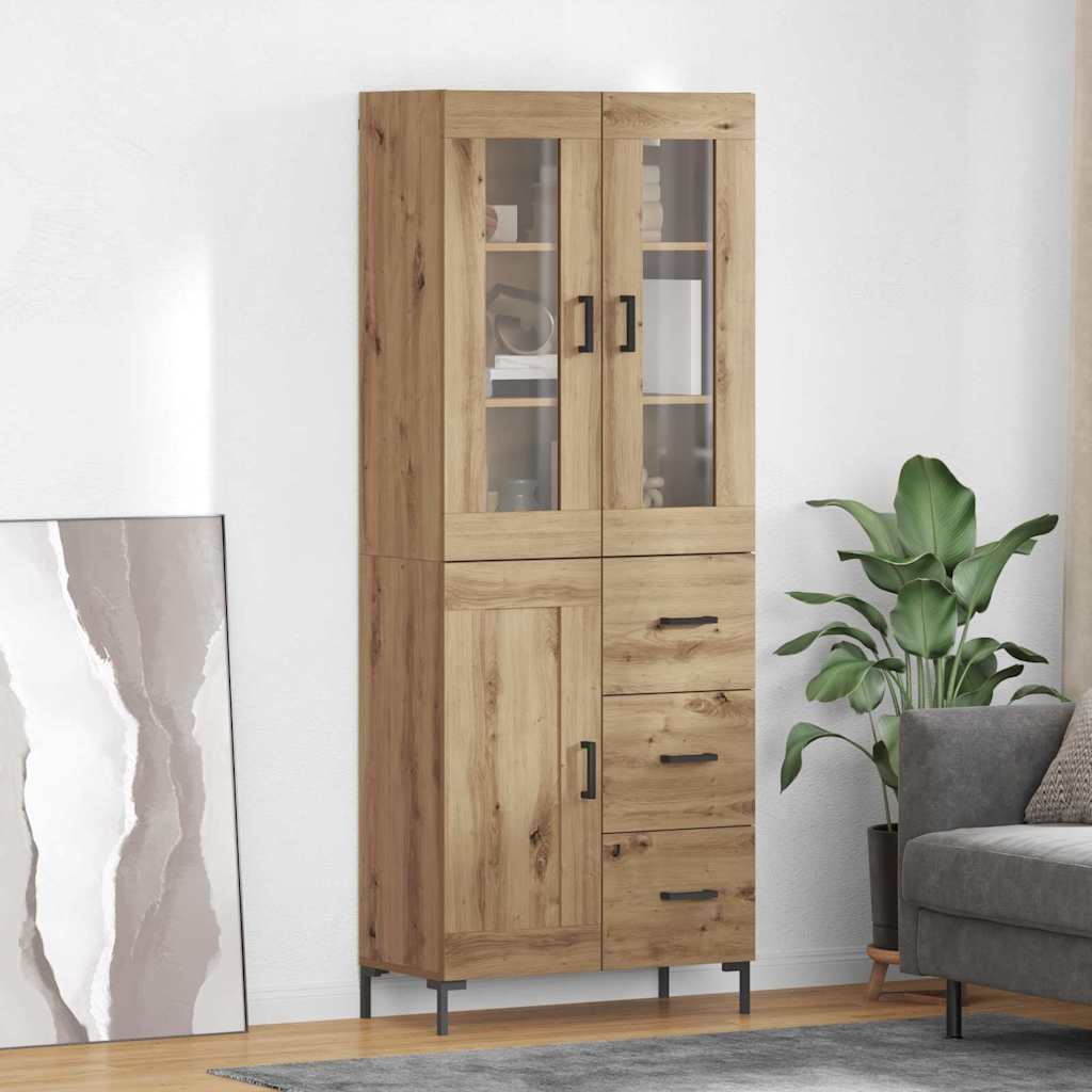 Highboard 2 pcs Artisan-Eiche 69,5 x 34 x 180 cm Holzwerkstoff