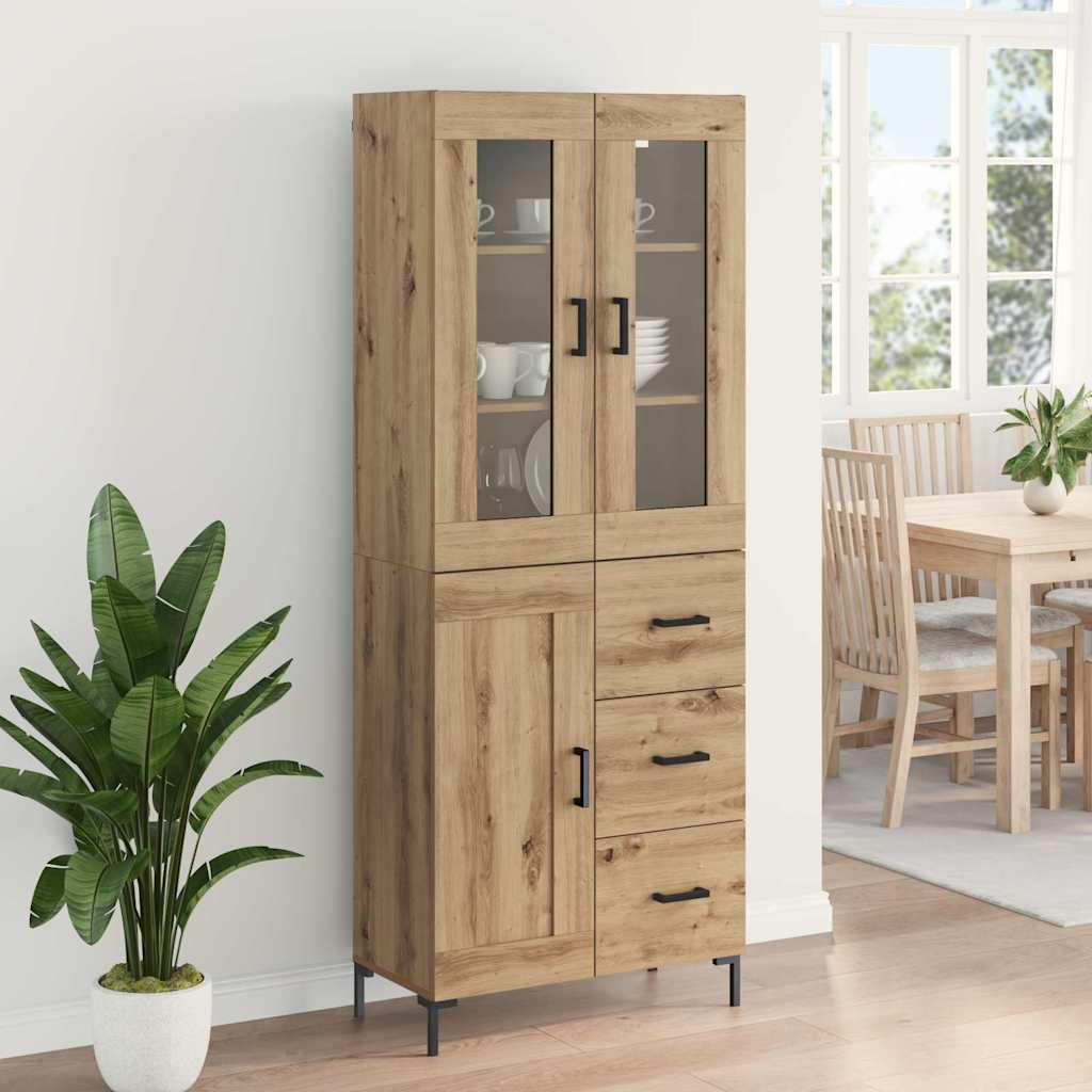 Highboard 2 pcs Artisan-Eiche 69,5 x 34 x 180 cm Holzwerkstoff