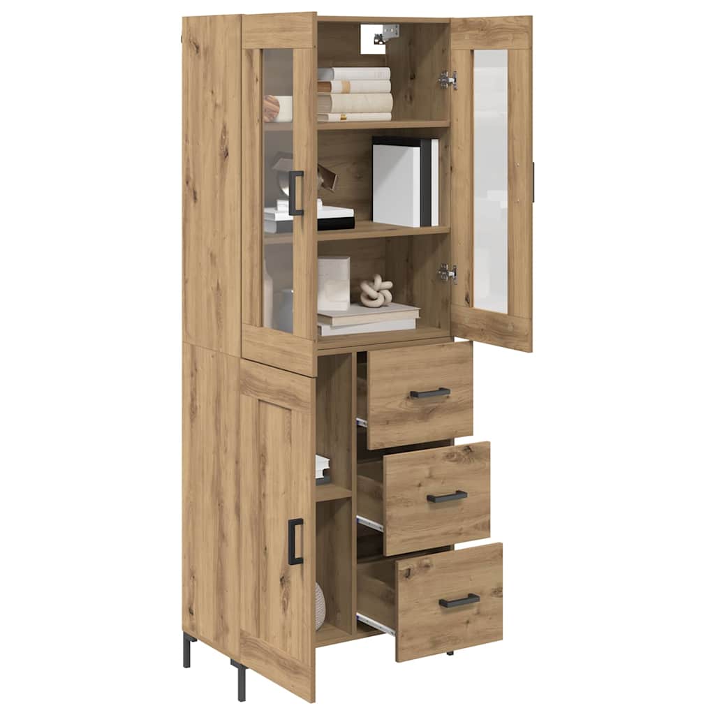 Highboard 2 pcs Artisan-Eiche 69,5 x 34 x 180 cm Holzwerkstoff
