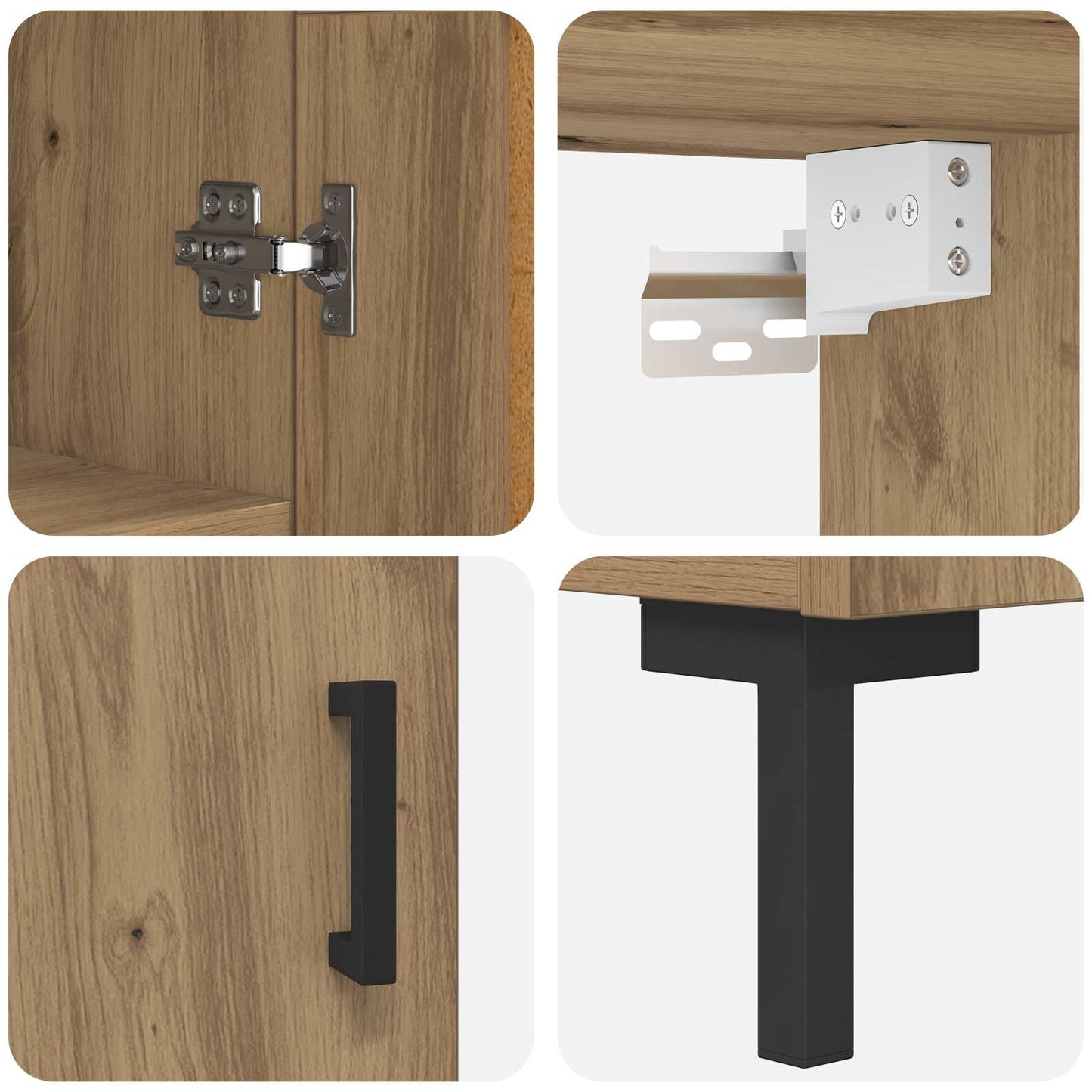 Highboard Artisan-Eiche 34,5 x 34 x 180 cm Holzwerkstoff
