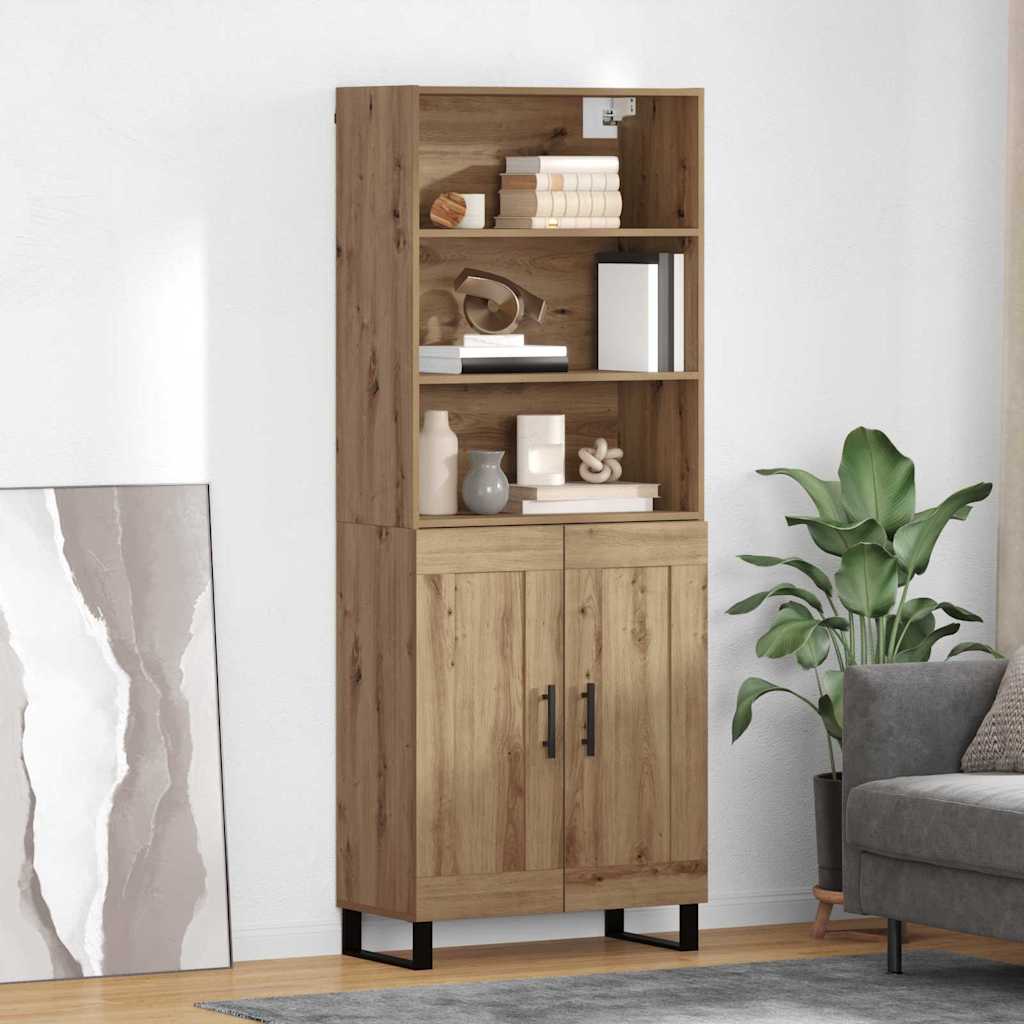 Highboard 2 stk. Artisan-Eiche 69,5 x 34 x 180 cm