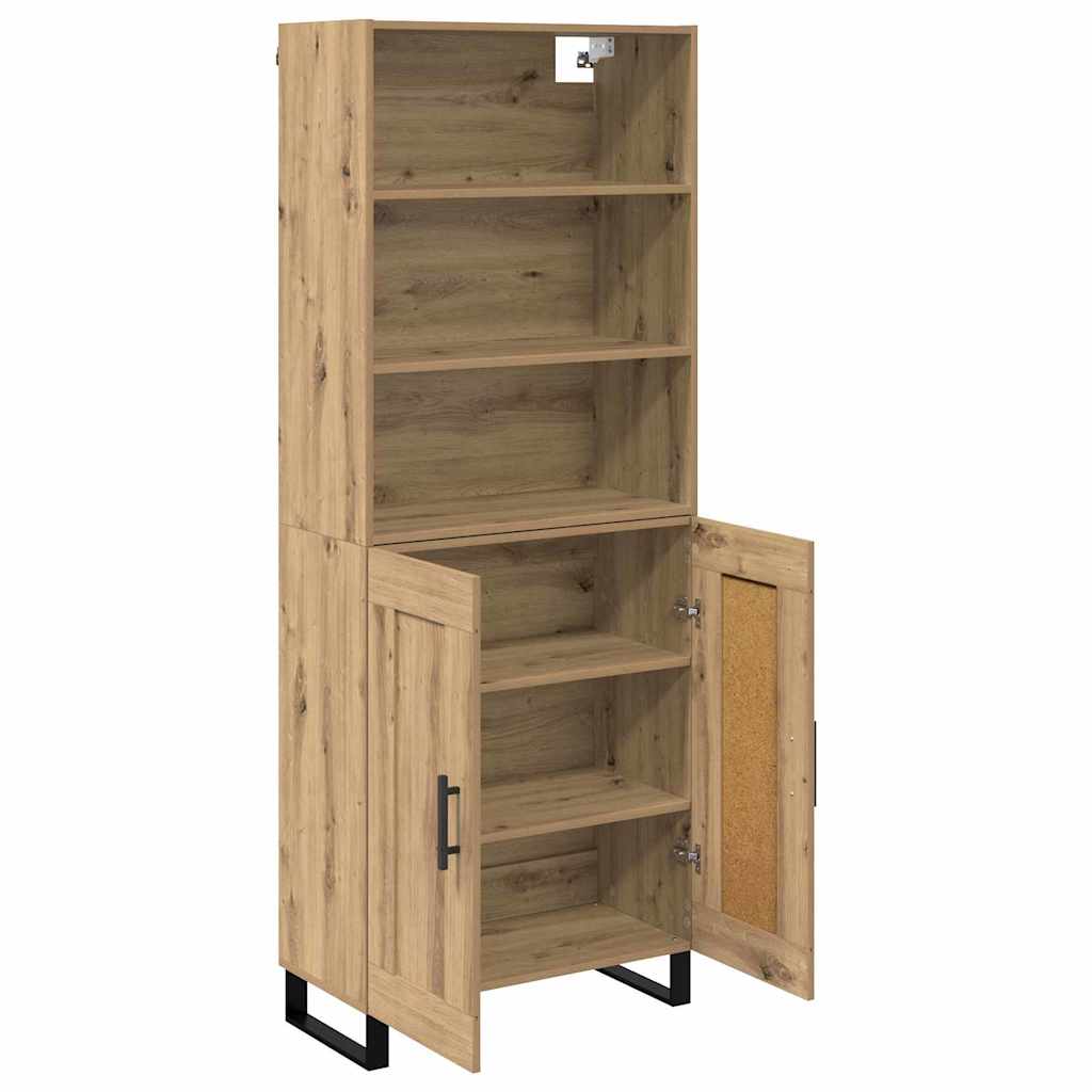Highboard 2 stk. Artisan-Eiche 69,5 x 34 x 180 cm