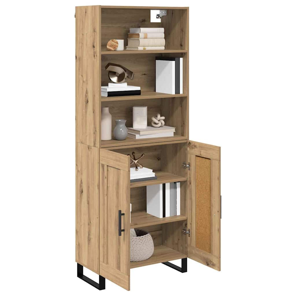 Highboard 2 stk. Artisan-Eiche 69,5 x 34 x 180 cm