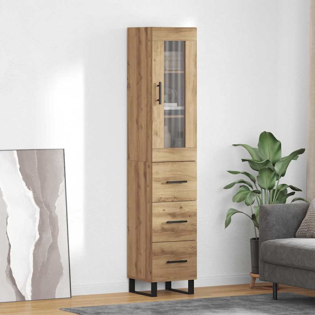 Highboard Artisan-Eiche 34,5 x 34 x 180 cm Holzwerkstoff