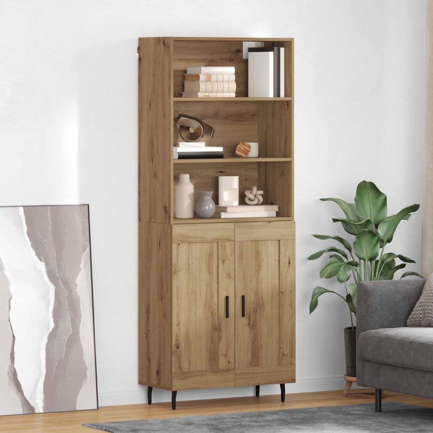 Highboard 2 pcs Artisan-Eiche 69,5 x 32,5 x 180 cm