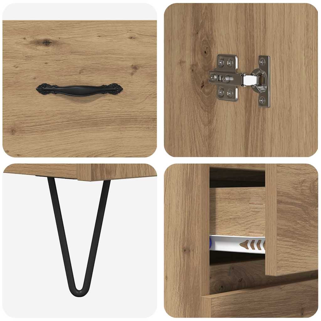 Highboard 2 pcs Artisan-Eiche 69,5 x 34 x 180 cm Holzwerkstoff