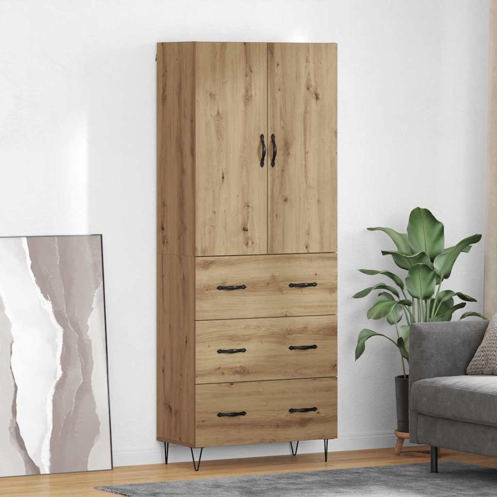 Highboard 2 pcs Artisan-Eiche 69,5 x 34 x 180 cm Holzwerkstoff