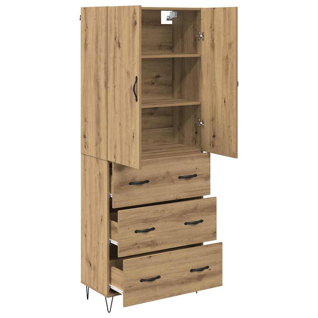 Highboard 2 pcs Artisan-Eiche 69,5 x 34 x 180 cm Holzwerkstoff