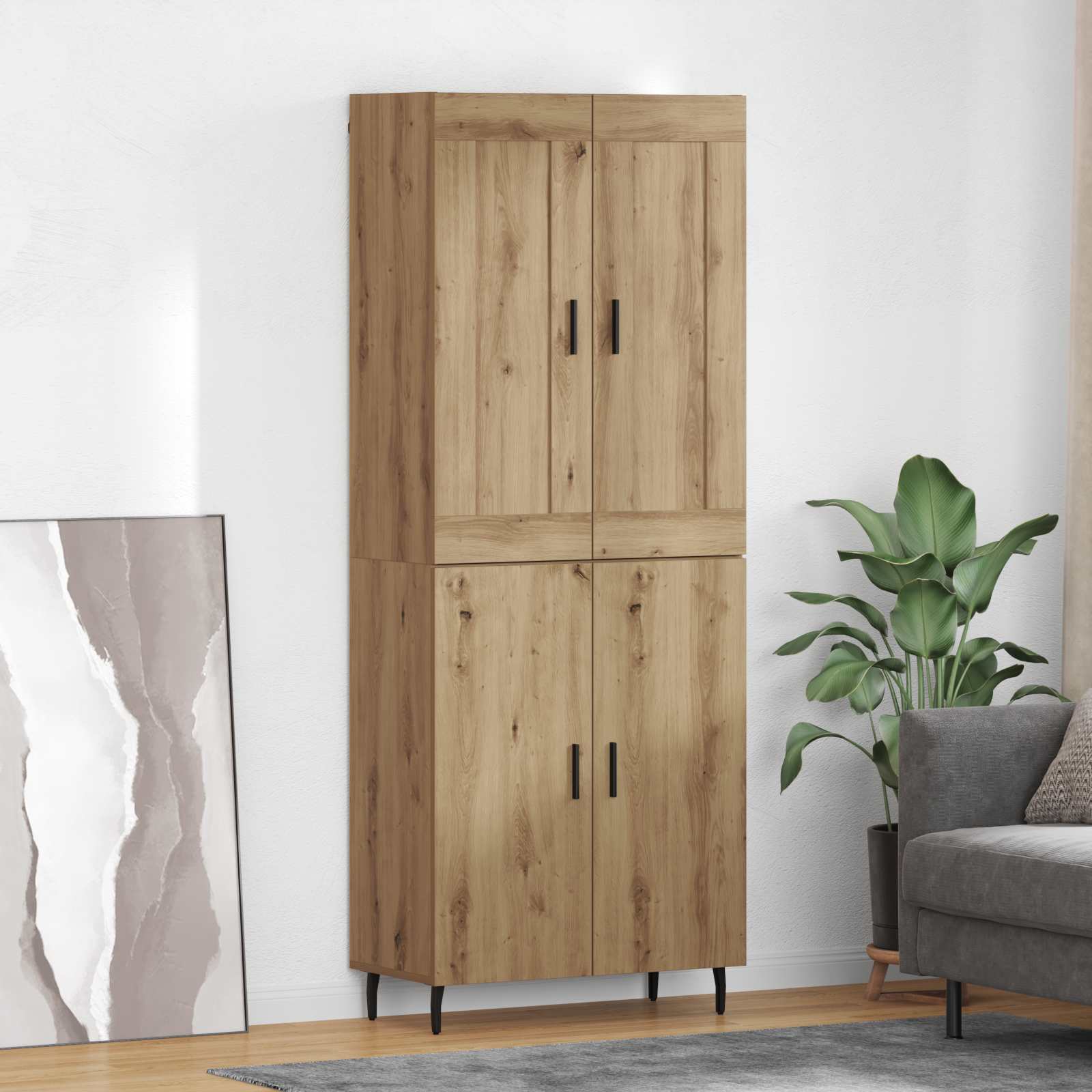Highboard 2 pcs Artisan-Eiche 69,5 x 34 x 180 cm Holzwerkstoff