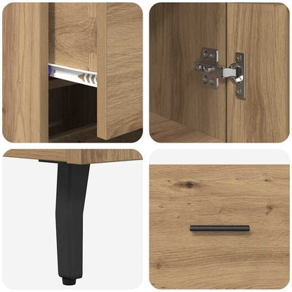 Highboard Artisan-Eiche 34,5 x 34 x 180 cm Holzwerkstoff