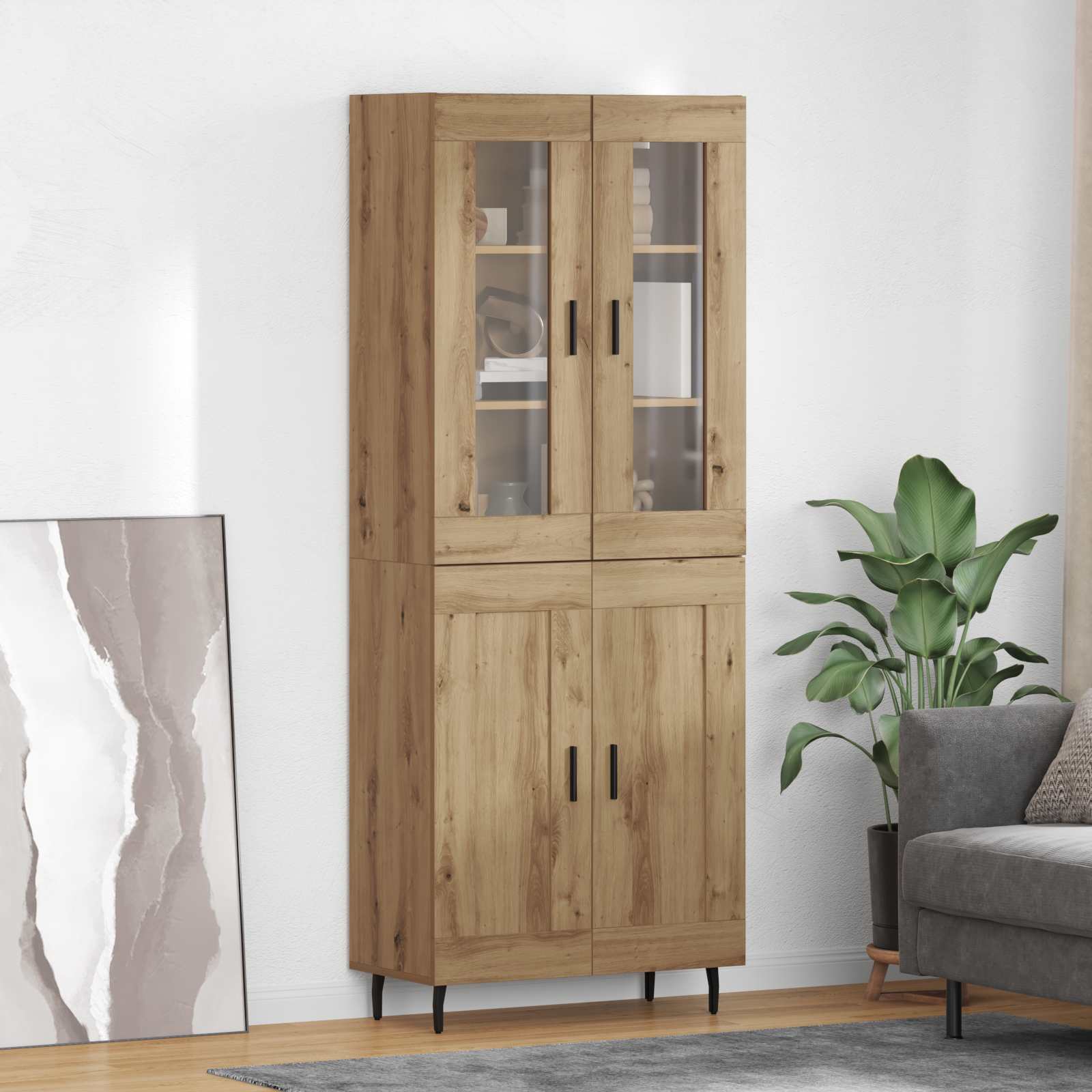 Highboard 2 pcs Artisan-Eiche 69,5 x 34 x 180 cm Holzwerkstoff