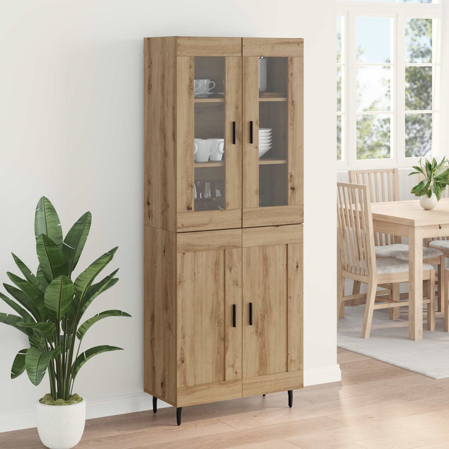 Highboard 2 pcs Artisan-Eiche 69,5 x 34 x 180 cm Holzwerkstoff