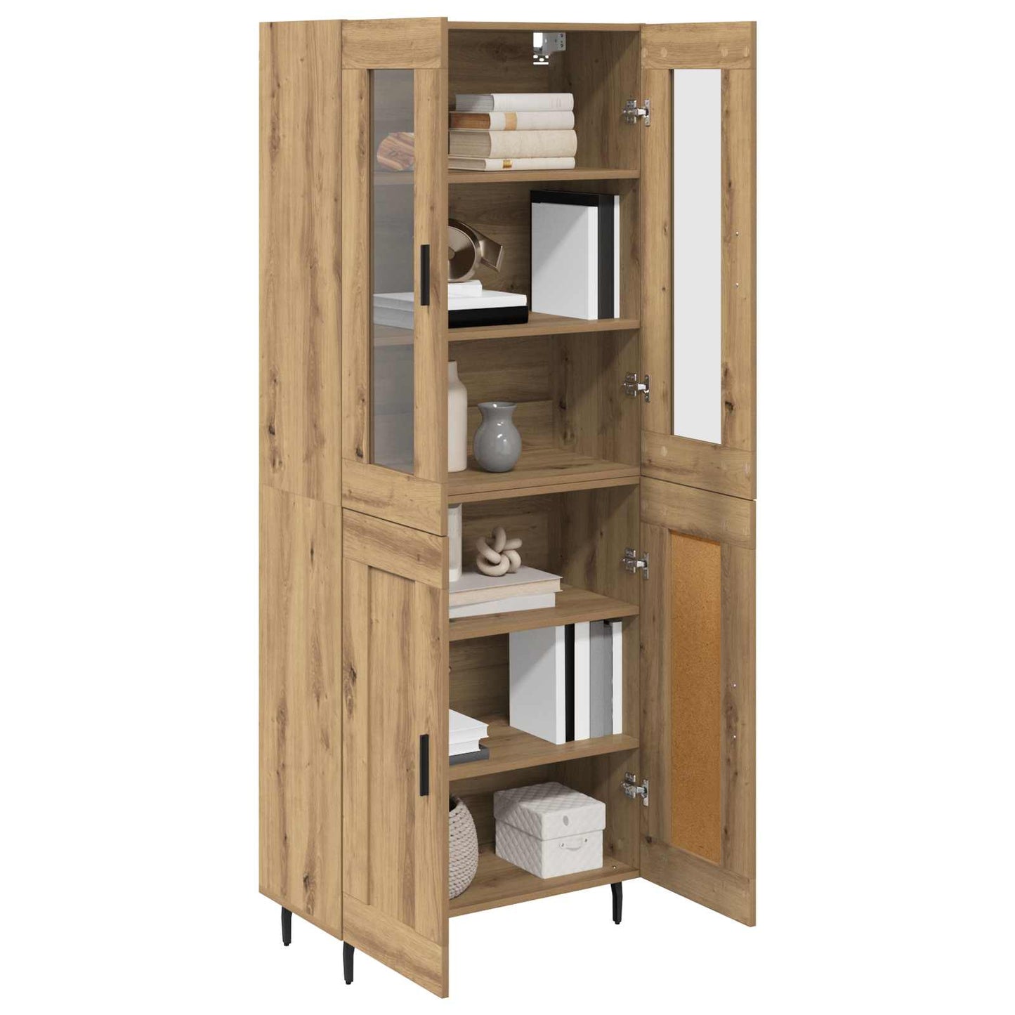 Highboard 2 pcs Artisan-Eiche 69,5 x 34 x 180 cm Holzwerkstoff
