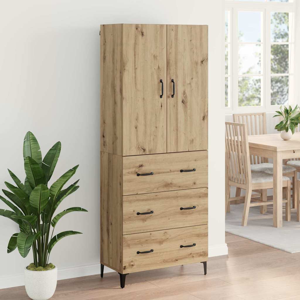 Highboard Artisan-Eiche 69,5 x 34 x 180 cm Holzwerkstoff