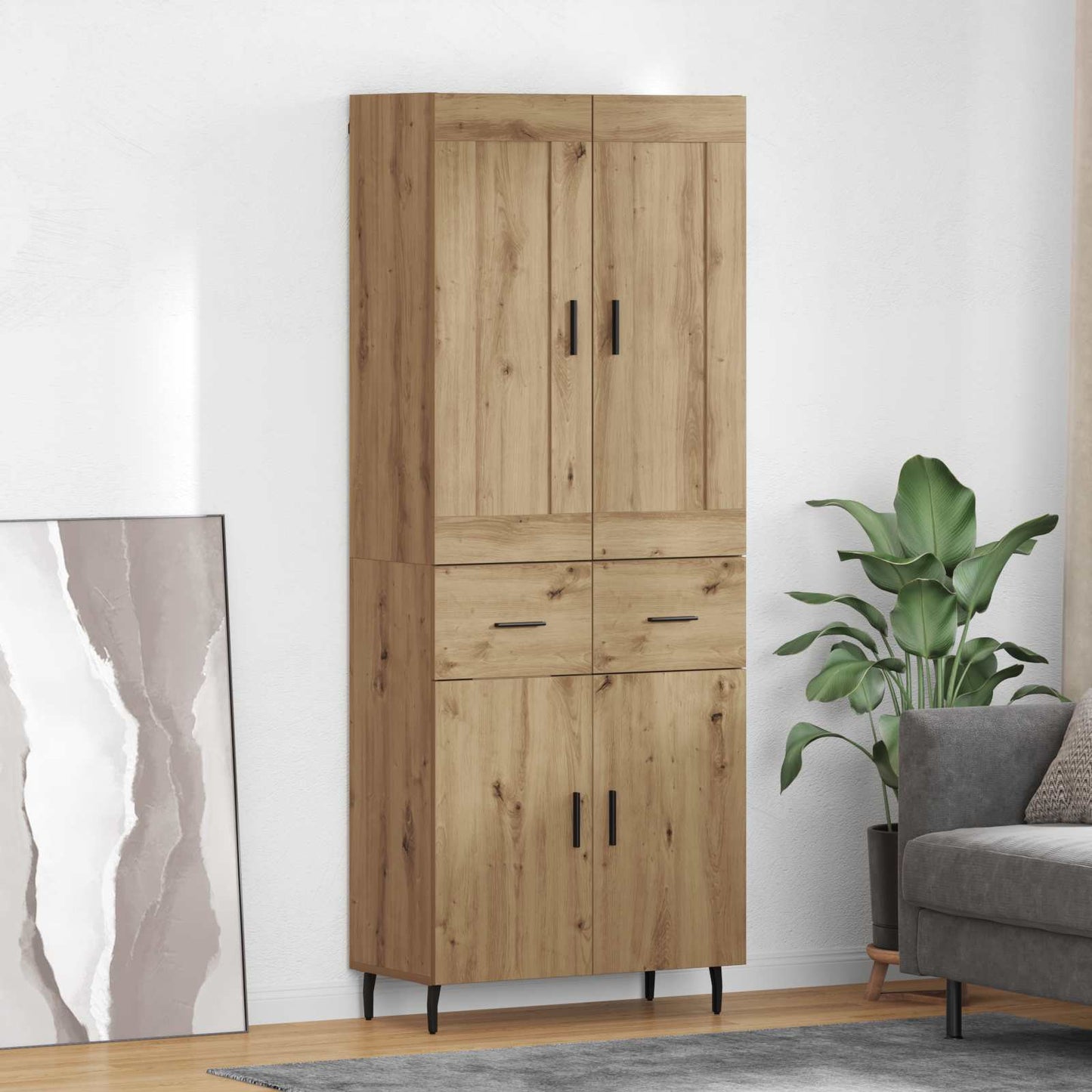 Highboard 2 pcs Artisan-Eiche 69,5 x 34 x 180 cm Holzwerkstoff
