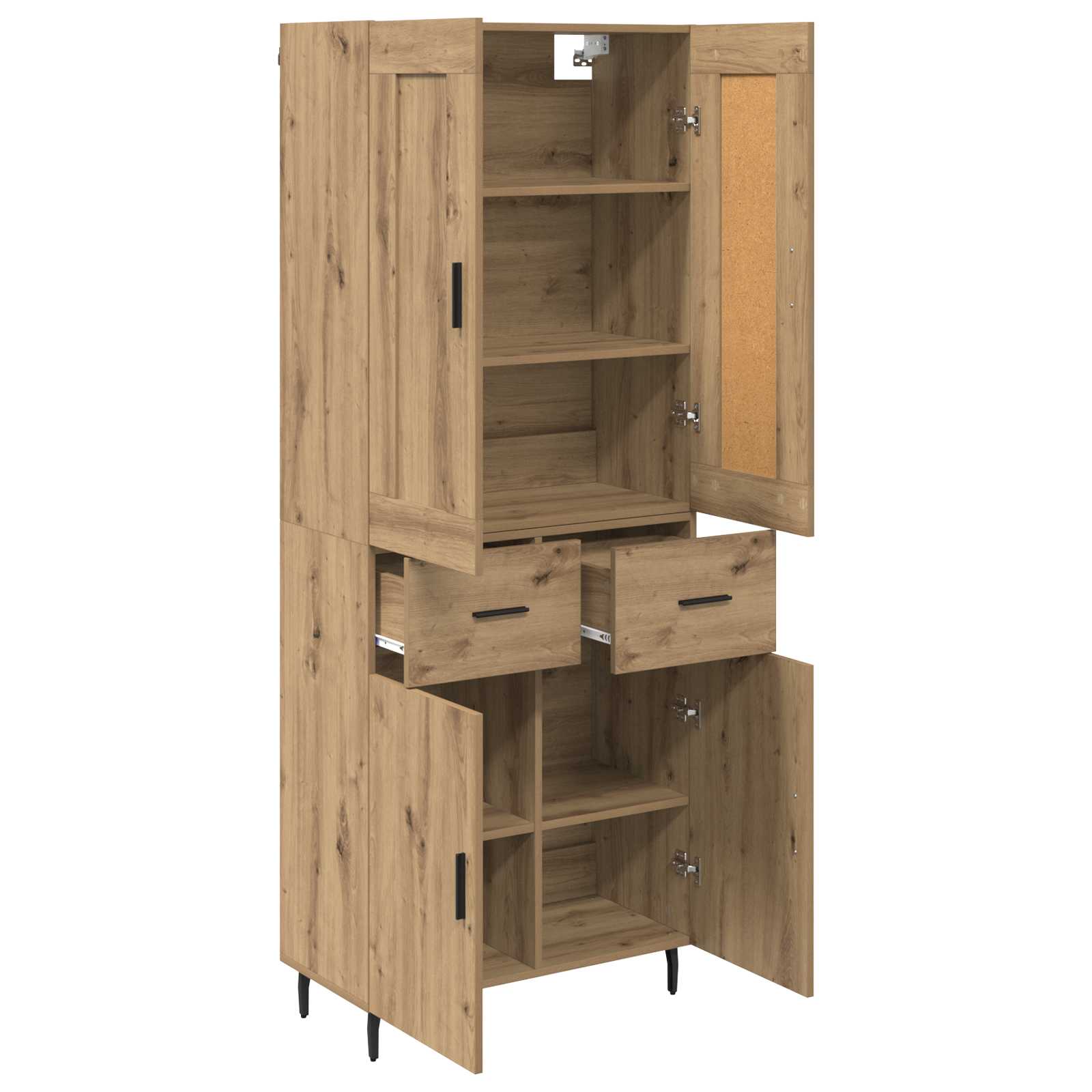 Highboard 2 pcs Artisan-Eiche 69,5 x 34 x 180 cm Holzwerkstoff