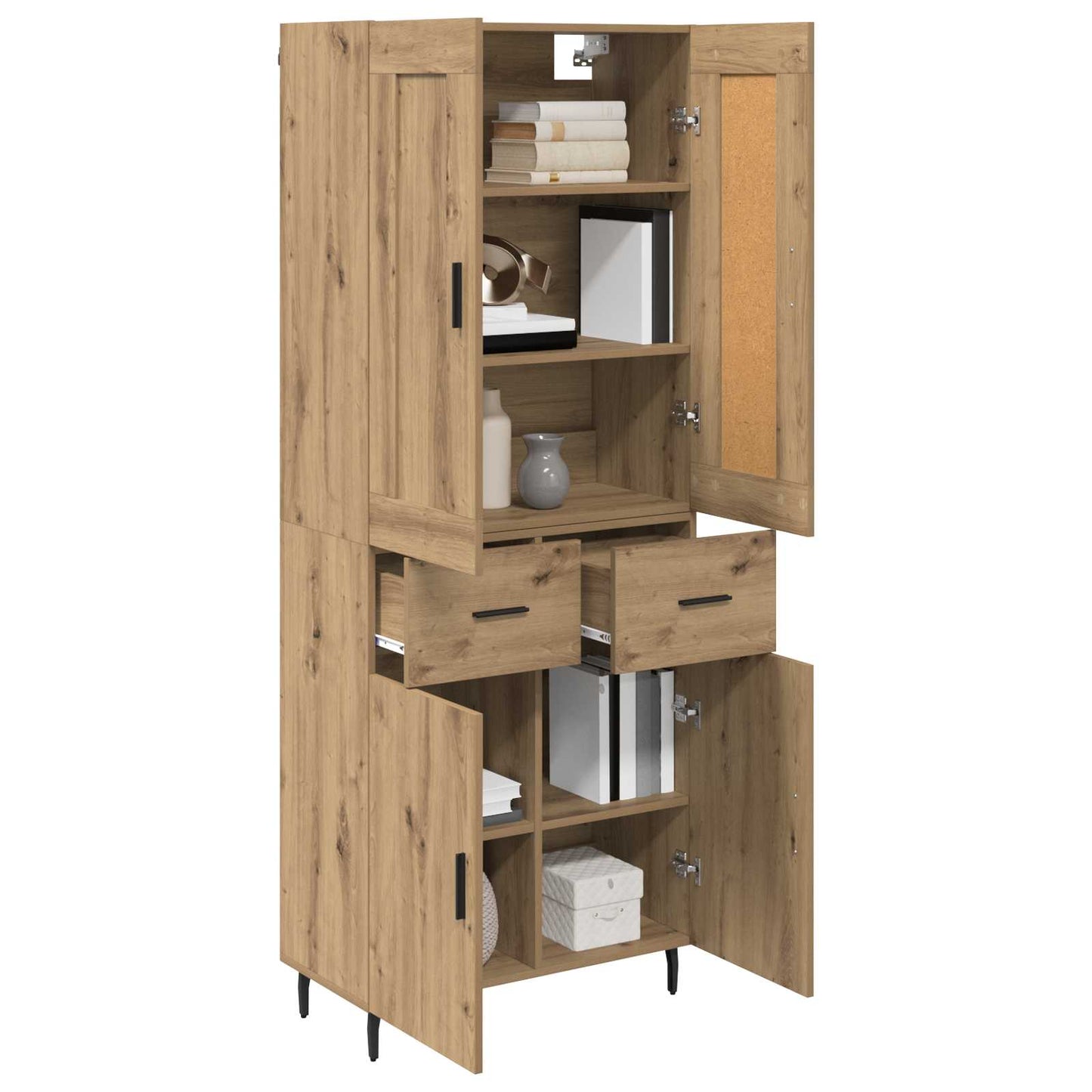 Highboard 2 pcs Artisan-Eiche 69,5 x 34 x 180 cm Holzwerkstoff