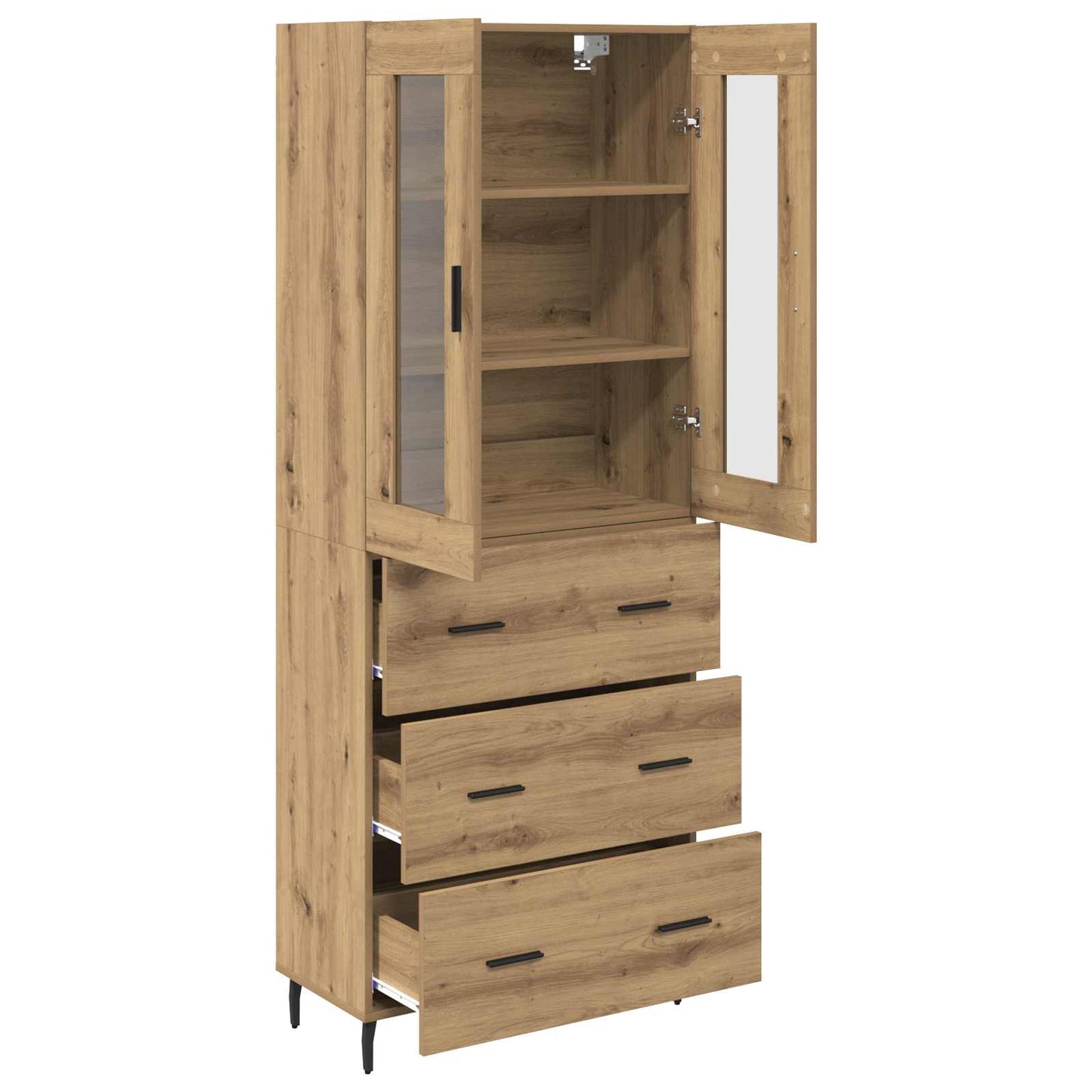Highboard 2 stk. Artisan-Eiche 69,5 x 34 x 180 cm Holzwerkstoff