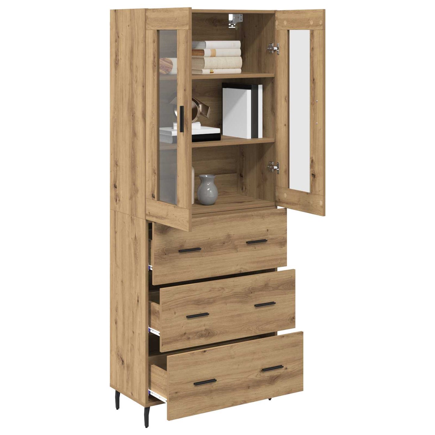 Highboard 2 stk. Artisan-Eiche 69,5 x 34 x 180 cm Holzwerkstoff