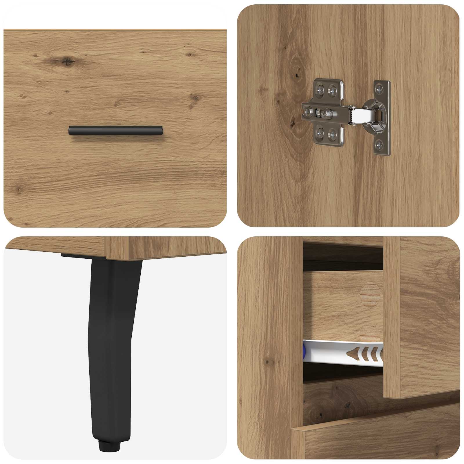 Highboard 2 stk. Artisan-Eiche 69,5 x 34 x 180 cm Holzwerkstoff