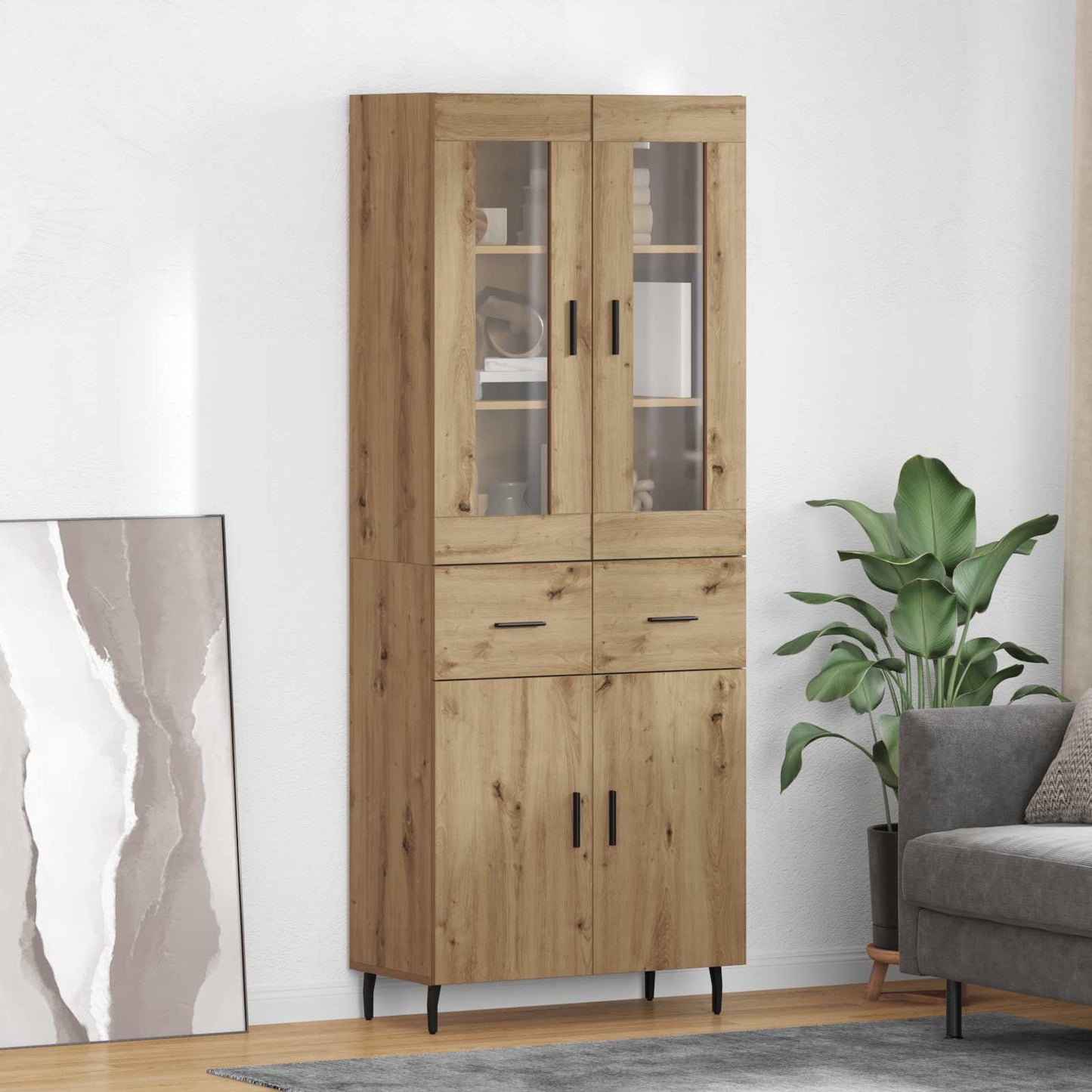Highboard 2 stk. Artisan-Eiche 69,5 x 34 x 180 cm Holzwerkstoff