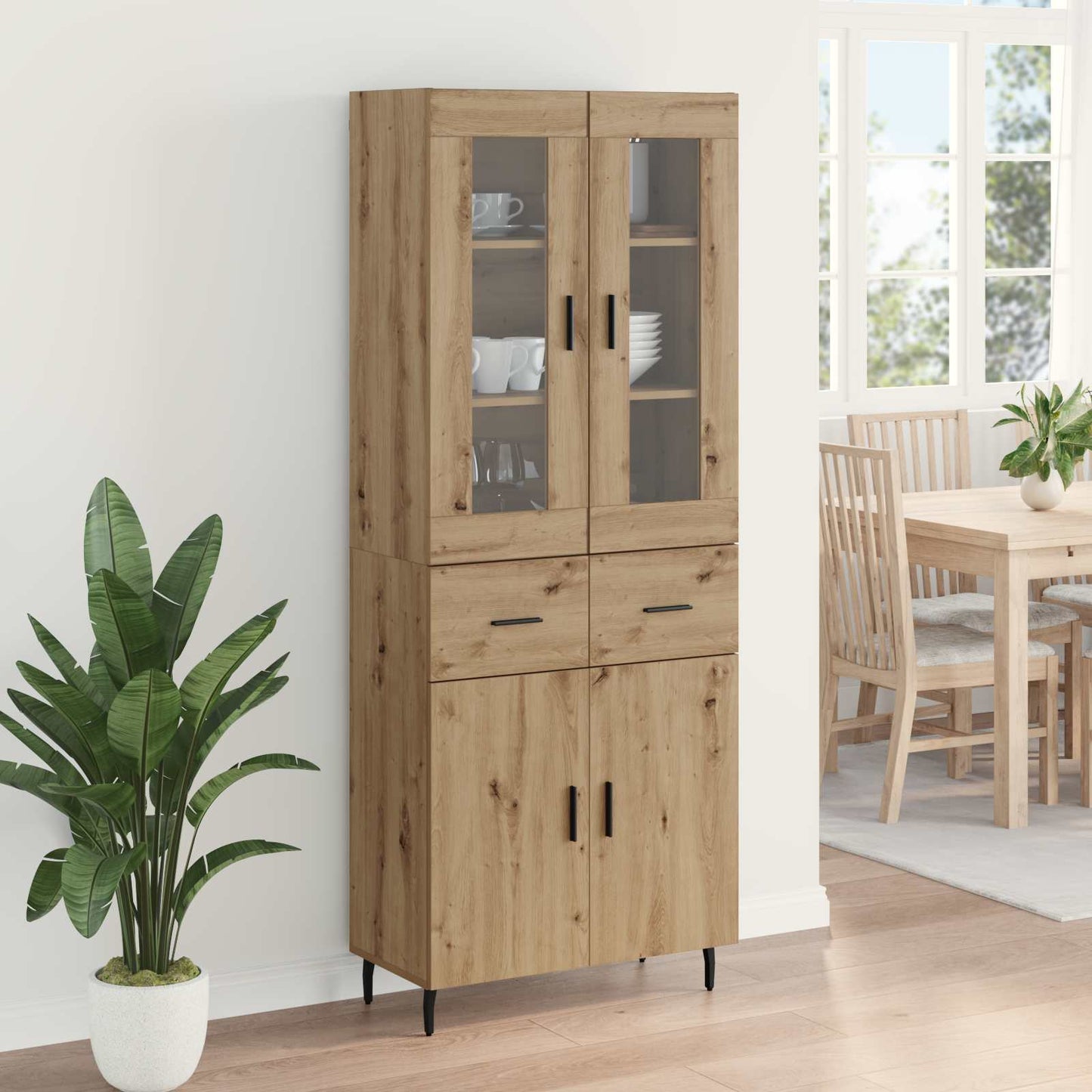 Highboard 2 stk. Artisan-Eiche 69,5 x 34 x 180 cm Holzwerkstoff