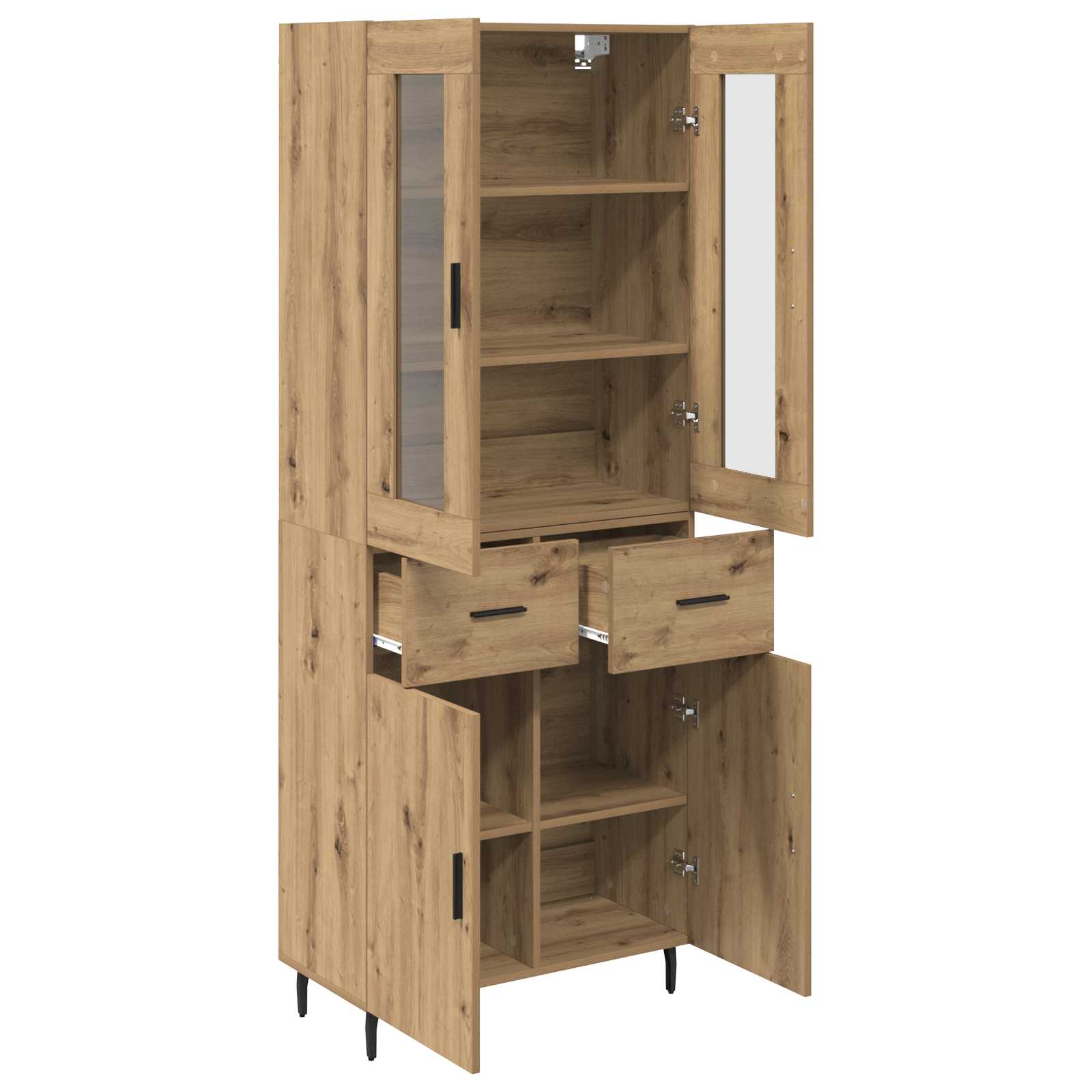 Highboard 2 stk. Artisan-Eiche 69,5 x 34 x 180 cm Holzwerkstoff
