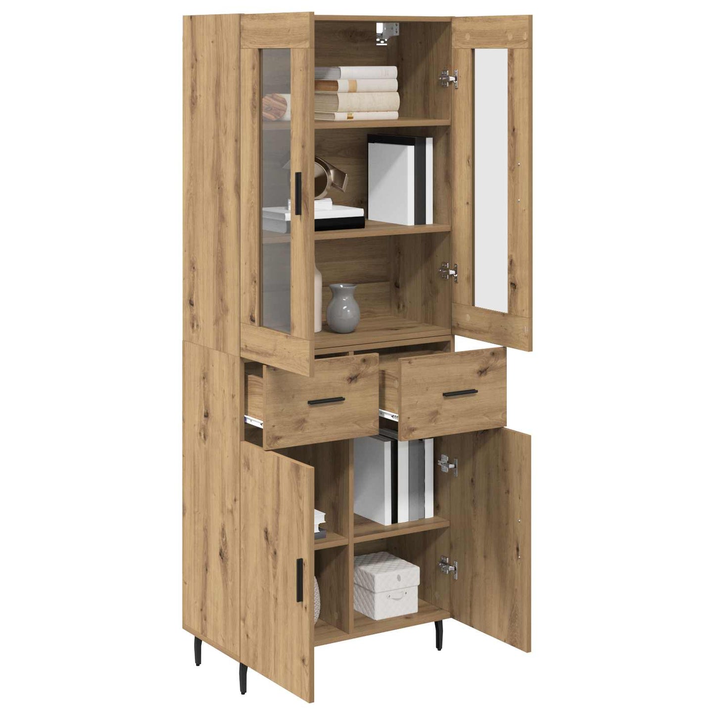 Highboard 2 stk. Artisan-Eiche 69,5 x 34 x 180 cm Holzwerkstoff