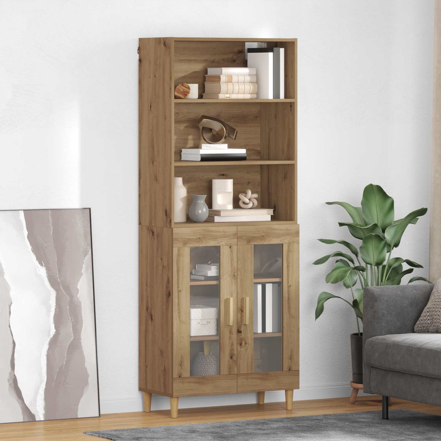 Highboard Artisan-Eiche 69,5 x 32,5 x 180 cm Holzwerkstoff