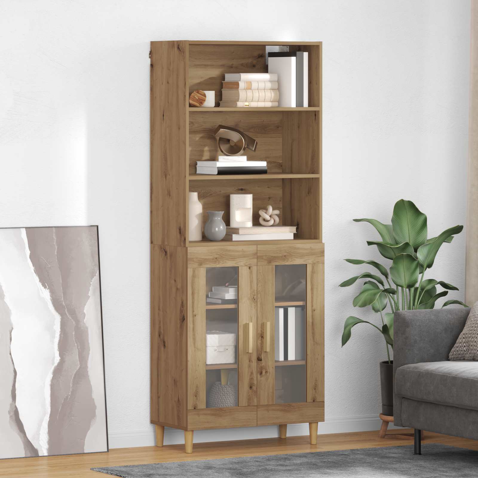 Highboard Artisan-Eiche 69,5 x 32,5 x 180 cm Holzwerkstoff