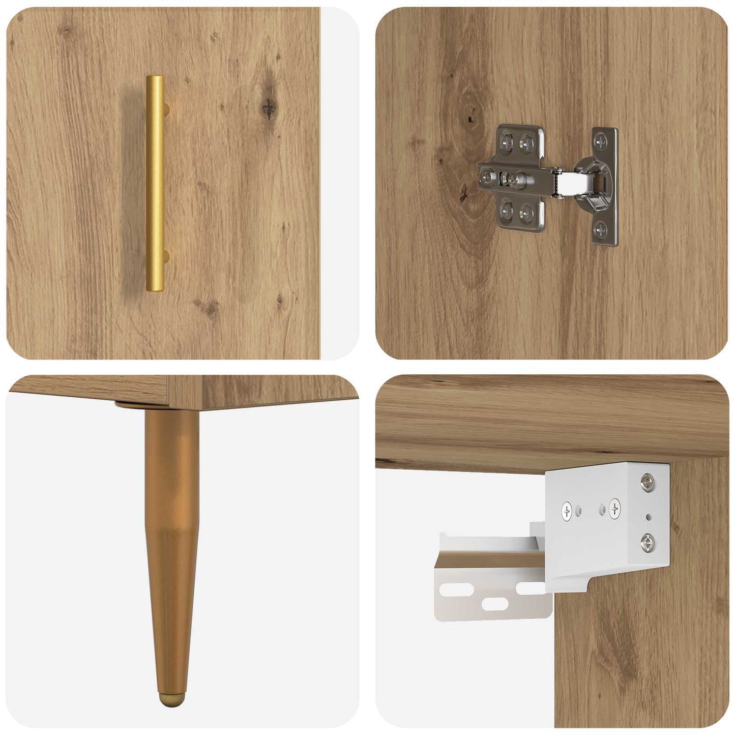 Highboard Artisan-Eiche 69,5 x 34 x 180 cm Holzwerkstoff