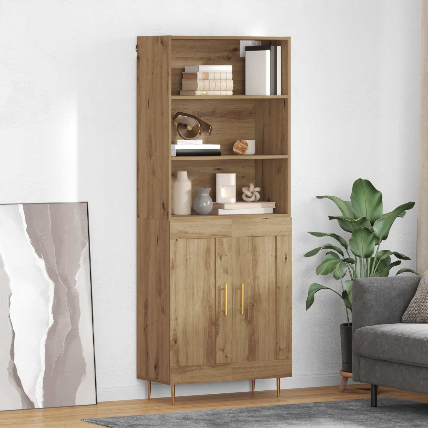 Highboard Artisan-Eiche 69,5 x 34 x 180 cm Holzwerkstoff